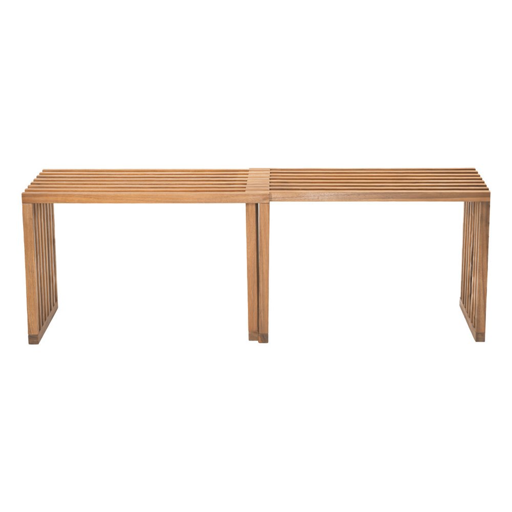 54" Natural Acacia Solid Wood Extendable Garden Patio Bench HomeRoots