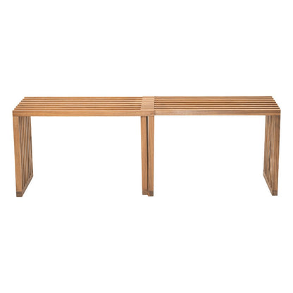 54" Natural Acacia Solid Wood Extendable Garden Patio Bench HomeRoots