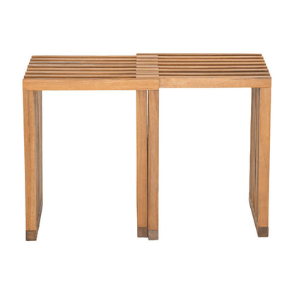 27" Natural Solid Wood Extendable Indoor Outdoor Bench HomeRoots