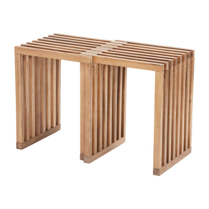 27" Natural Solid Wood Extendable Indoor Outdoor Bench HomeRoots