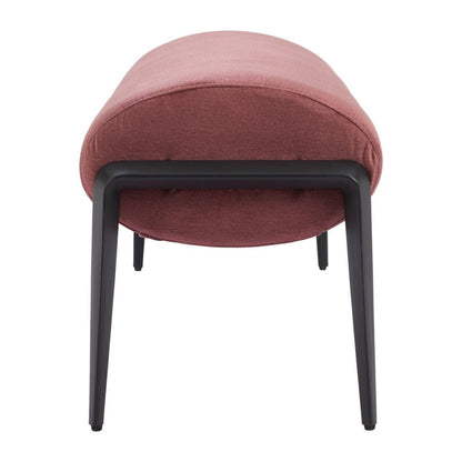 54" Brown And Black Velvet And Steel Upholstered Bench HomeRoots