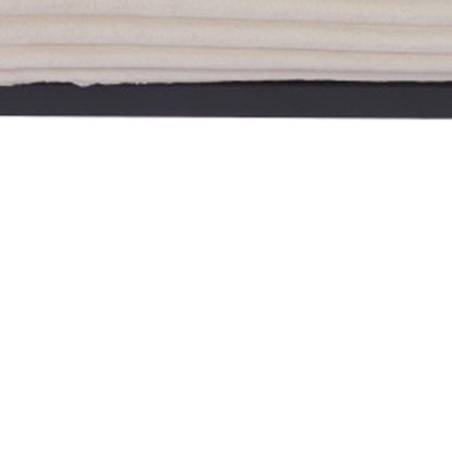 55" Cream and Black Corduroy and Steel Upholstered Bench HomeRoots