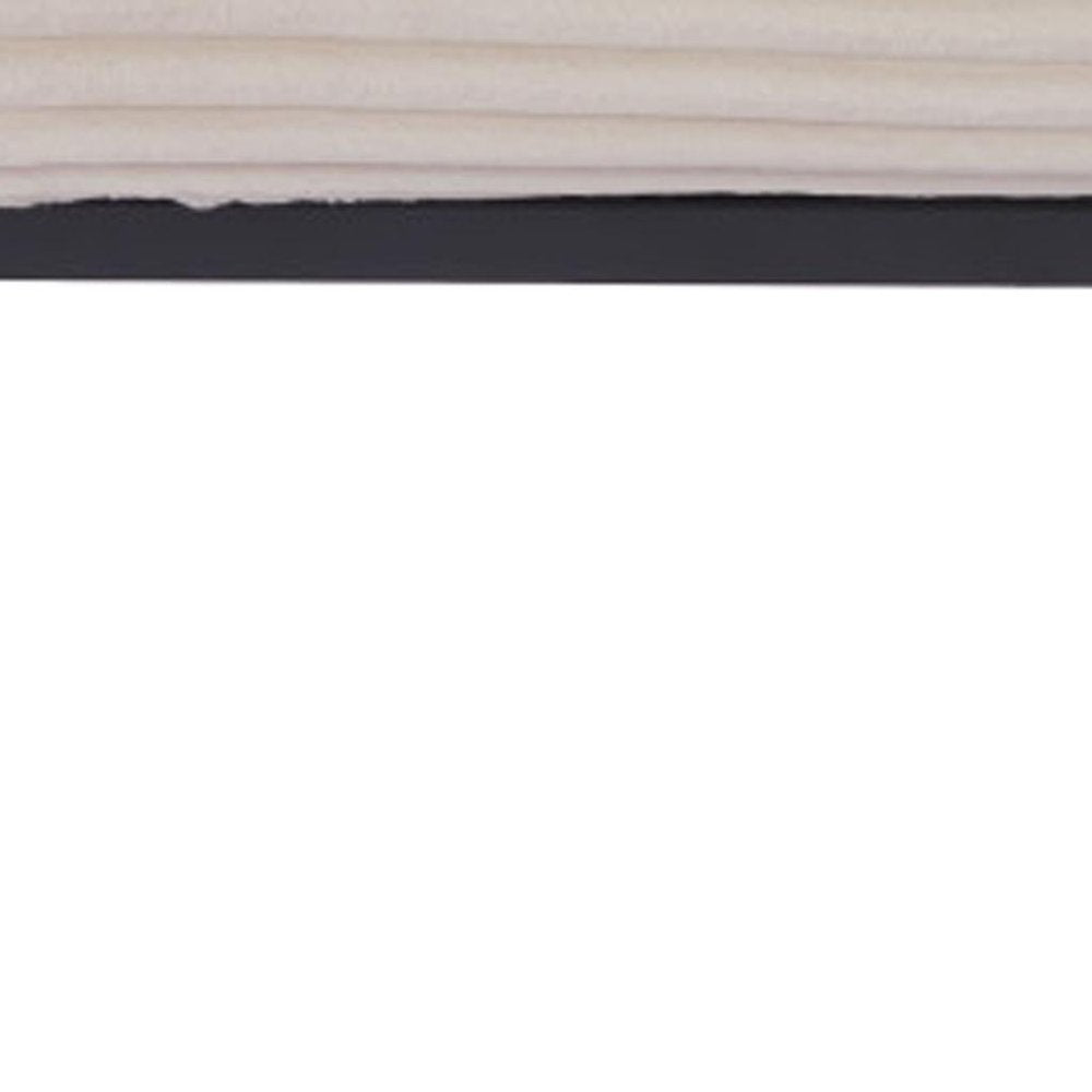 55" Cream And Black Corduroy And Steel Upholstered Bench — view 5