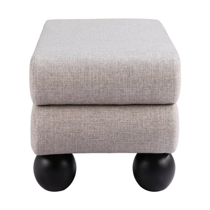 45" Gray And Black Fabric And Solid Wood Upholstered Bench HomeRoots
