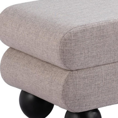 45" Gray And Black Fabric And Solid Wood Upholstered Bench HomeRoots