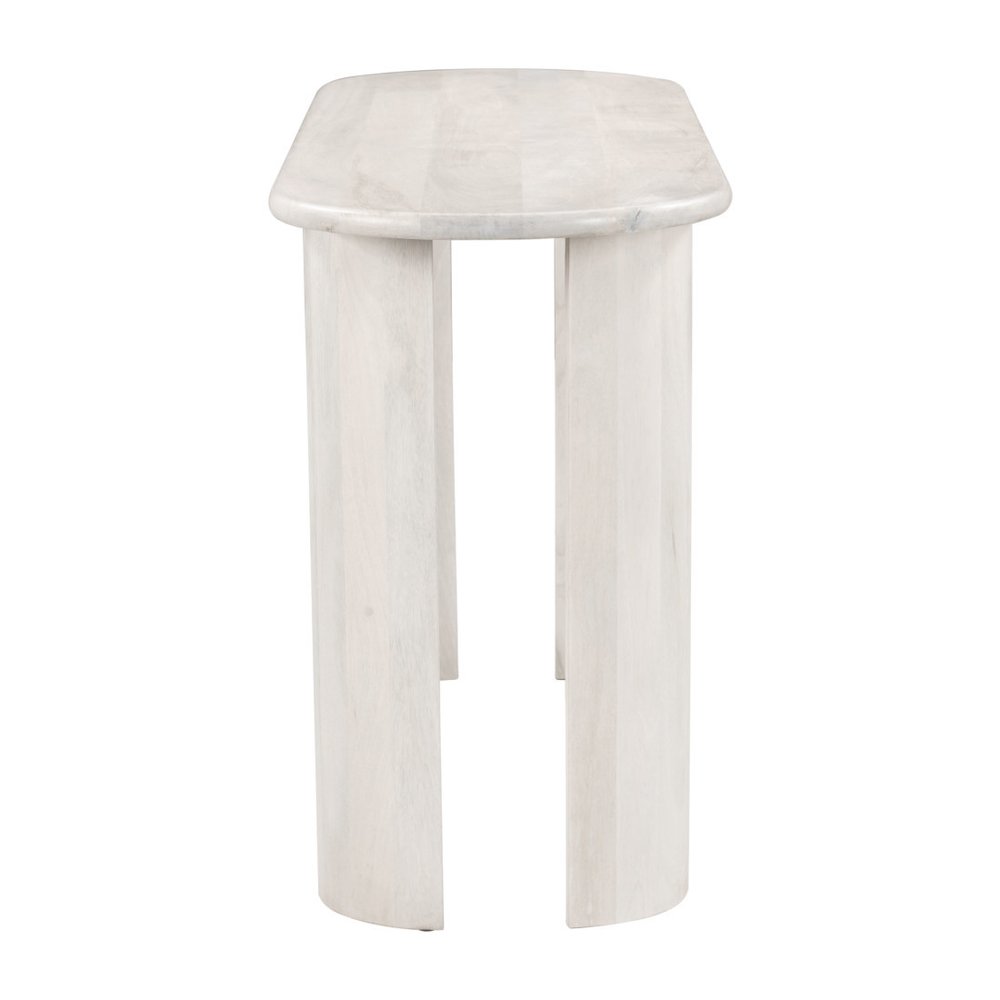 58" White Solid Wood Oval Console Table HomeRoots