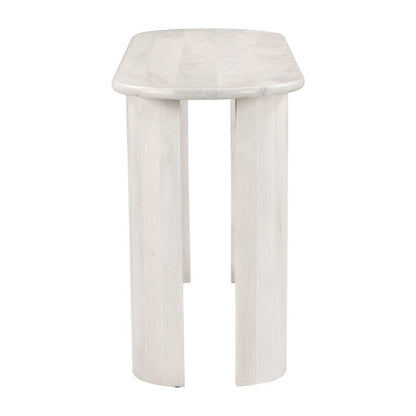 58" White Solid Wood Oval Console Table HomeRoots