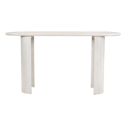 58" White Solid Wood Oval Console Table HomeRoots