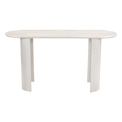 58" White Solid Wood Oval Console Table HomeRoots