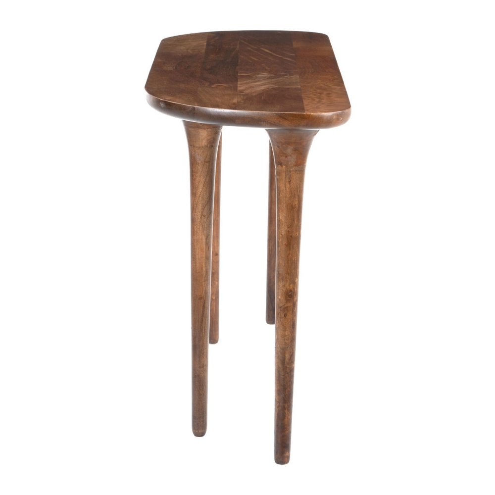 48" Brown Solid Wood Half Circle Console Table HomeRoots
