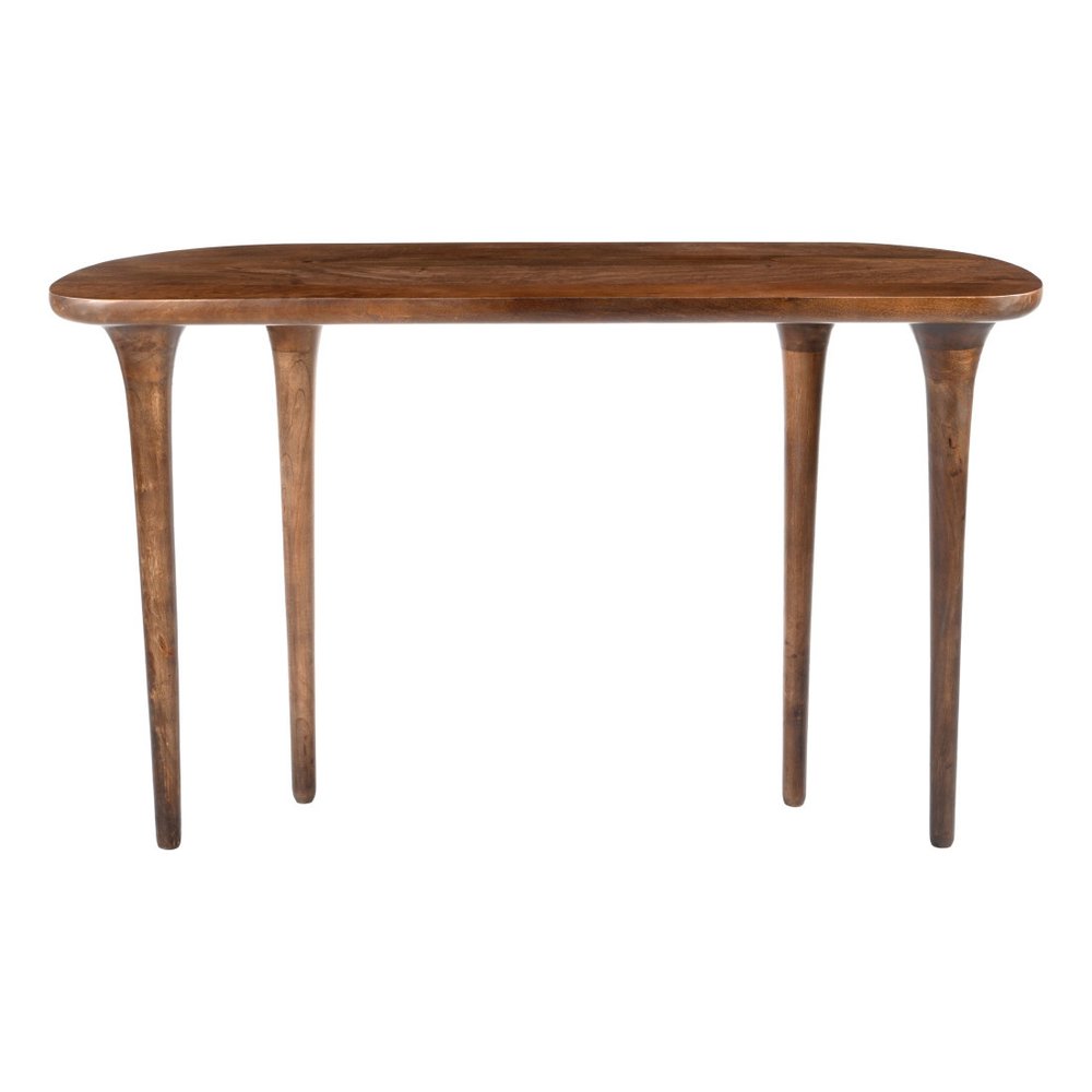 48" Brown Solid Wood Half Circle Console Table HomeRoots