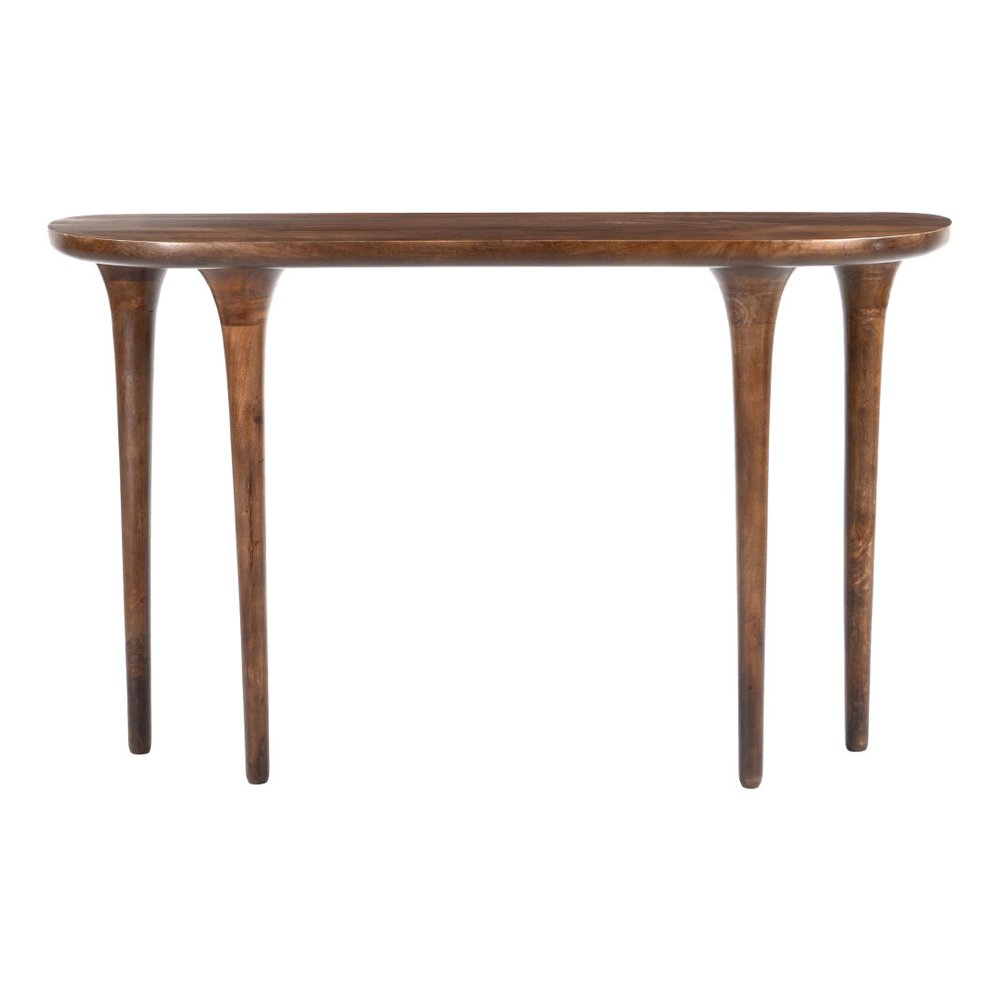 48" Brown Solid Wood Half Circle Console Table HomeRoots