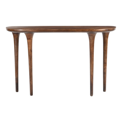 48" Brown Solid Wood Half Circle Console Table HomeRoots