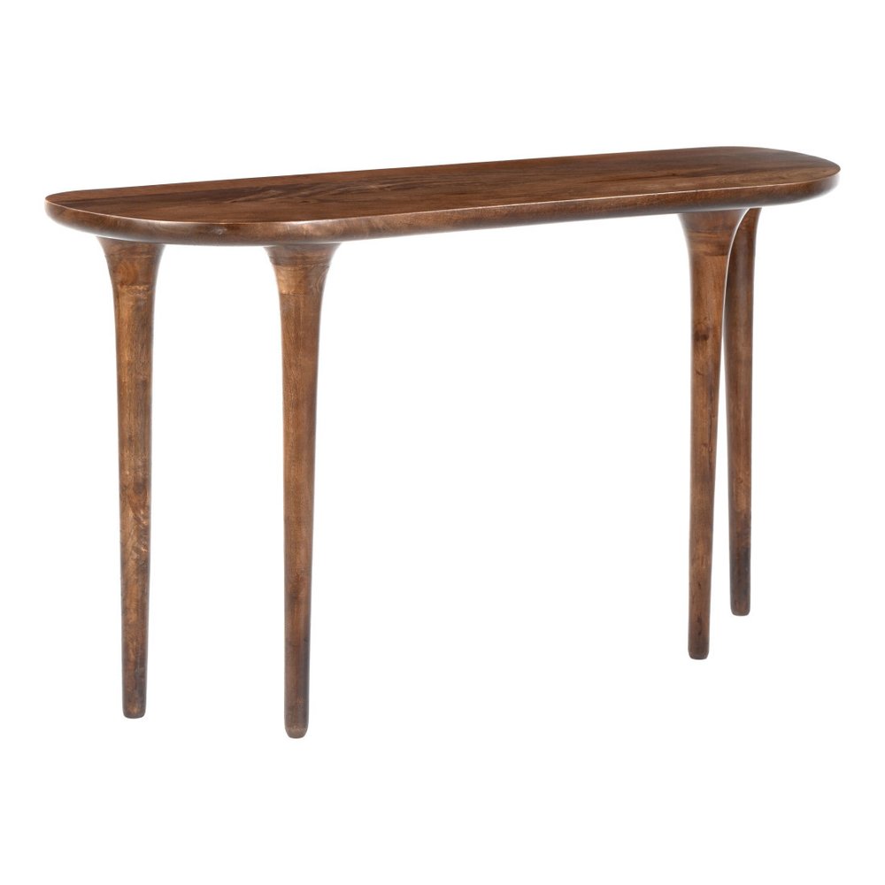 48" Brown Solid Wood Half Circle Console Table HomeRoots