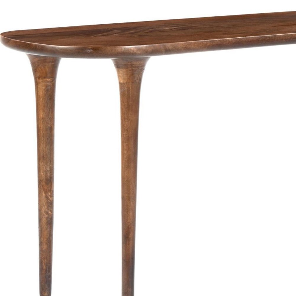 48" Brown Solid Wood Half Circle Console Table HomeRoots