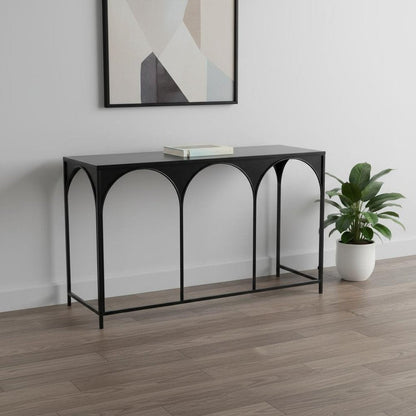 50" Black Steel Frame Console Table HomeRoots