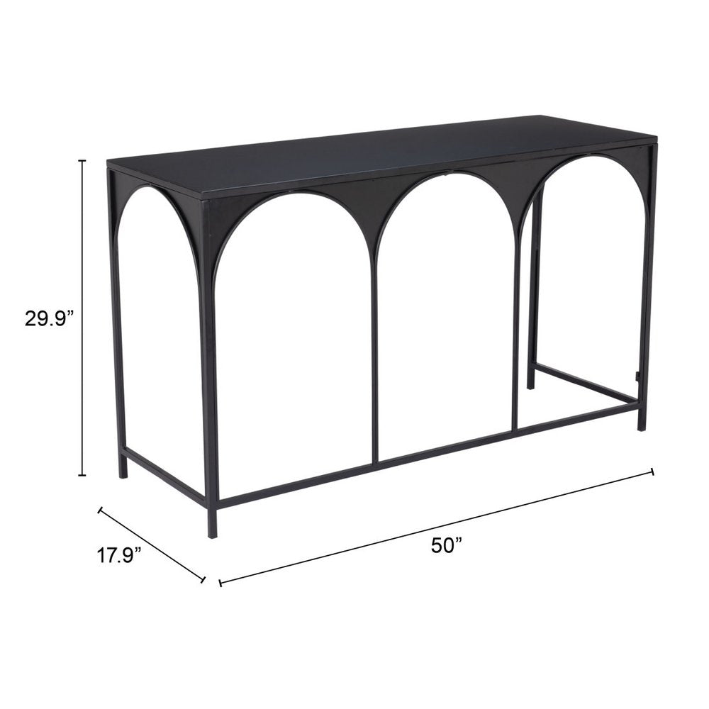 50" Black Steel Frame Console Table HomeRoots