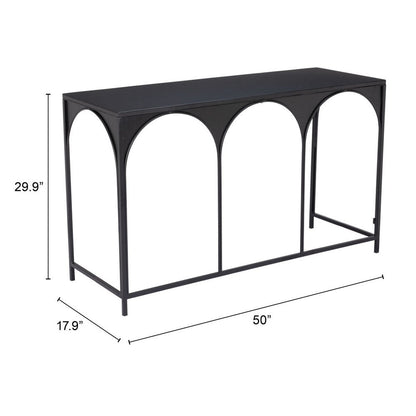 50" Black Steel Frame Console Table HomeRoots