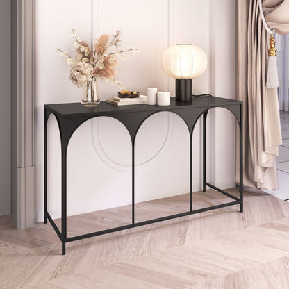 50" Black Steel Frame Console Table HomeRoots