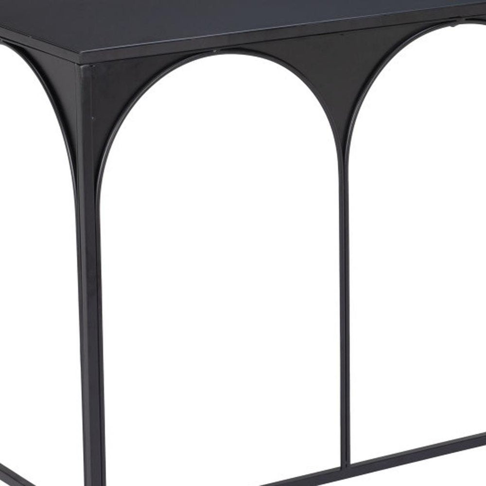 50" Black Steel Frame Console Table HomeRoots