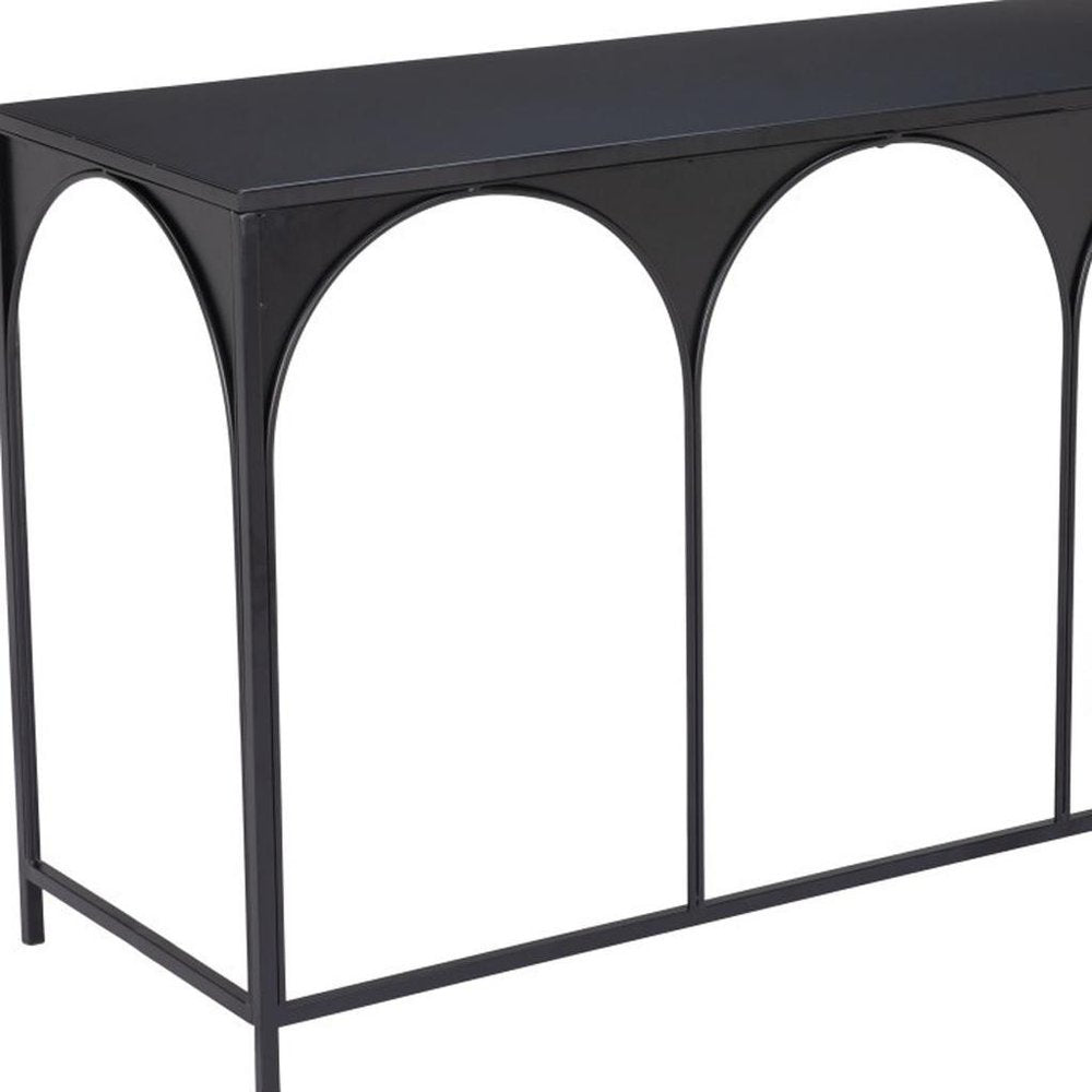 50" Black Steel Frame Console Table HomeRoots