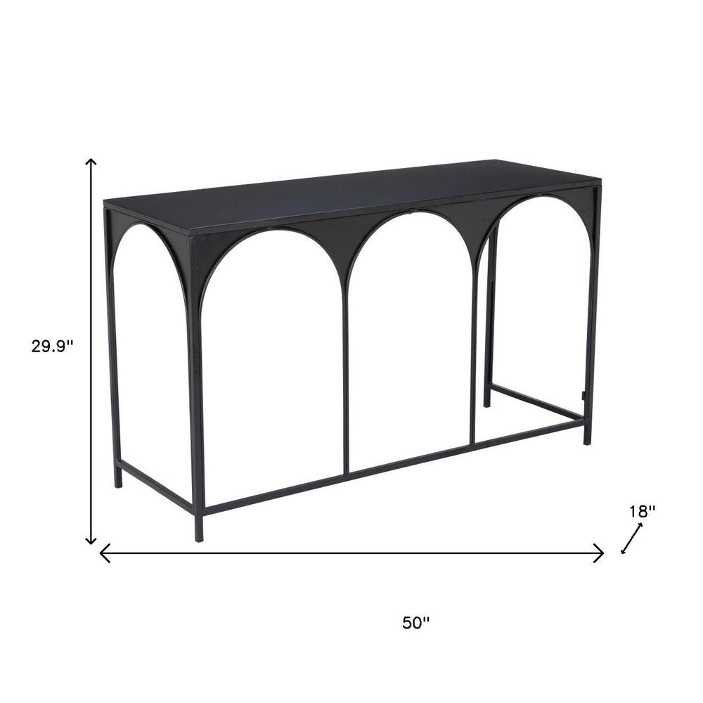 50" Black Steel Frame Console Table HomeRoots