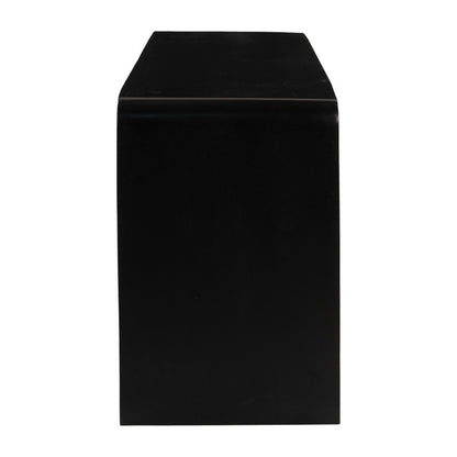 67" Black And Natural Solid Wood Sideboard with Four Doors HomeRoots