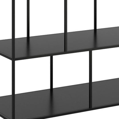 54" White and Black Genuine Marble and Steel Frame Console Table With Two Shelves HomeRoots