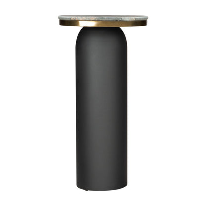 43" Black and Gold Genuine Marble and Steel Double Pedestal Console Table HomeRoots
