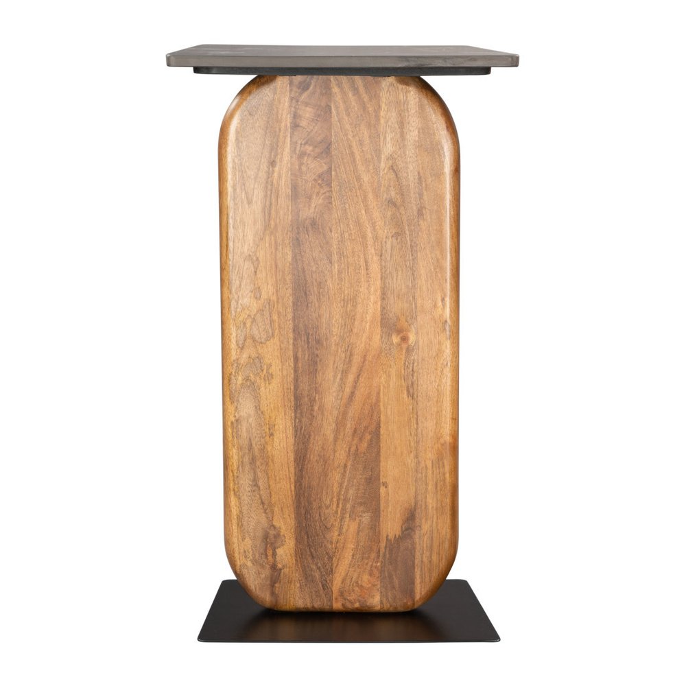 43" Black and Brown Genuine Marble and Solid Wood Solid Console Table HomeRoots