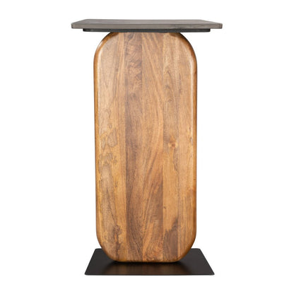 43" Black and Brown Genuine Marble and Solid Wood Solid Console Table HomeRoots
