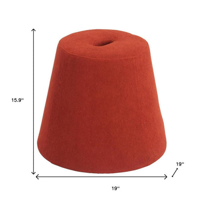 19" Yellow Upholstered Pouf Round Cone Ottoman HomeRoots