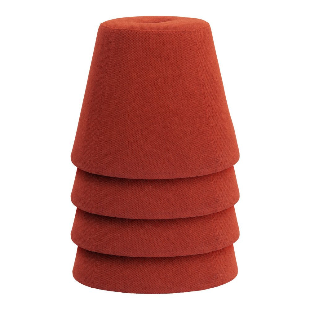 19" Yellow Upholstered Pouf Round Cone Ottoman HomeRoots