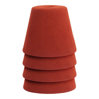 19" Yellow Upholstered Pouf Round Cone Ottoman HomeRoots