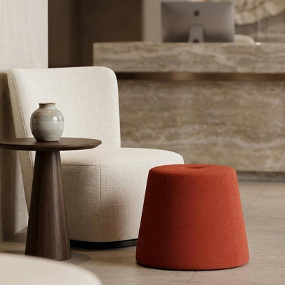 19" Yellow Upholstered Pouf Round Cone Ottoman HomeRoots