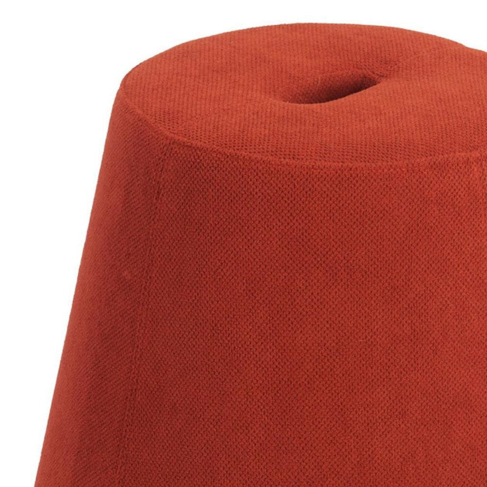 19" Yellow Upholstered Pouf Round Cone Ottoman — view 1