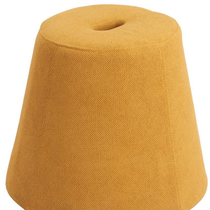 19" Yellow Upholstered Pouf Round Cone Ottoman HomeRoots