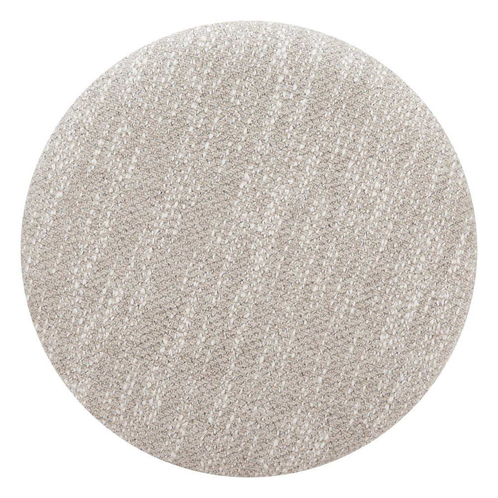 20" Gray Wood And Fabric Round Ottoman With Storage — view 7