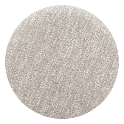 20" Gray Wood And Fabric Round Ottoman With Storage HomeRoots