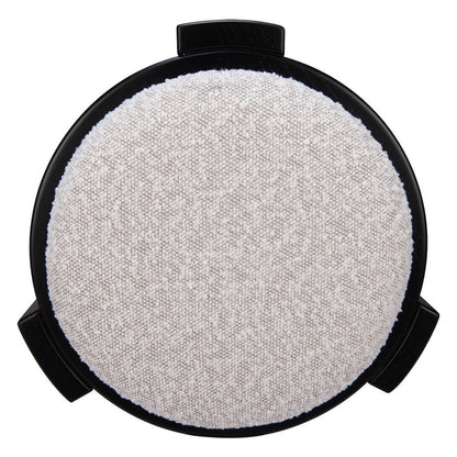 15" Gray and Black Upholstery Round Ottoman HomeRoots