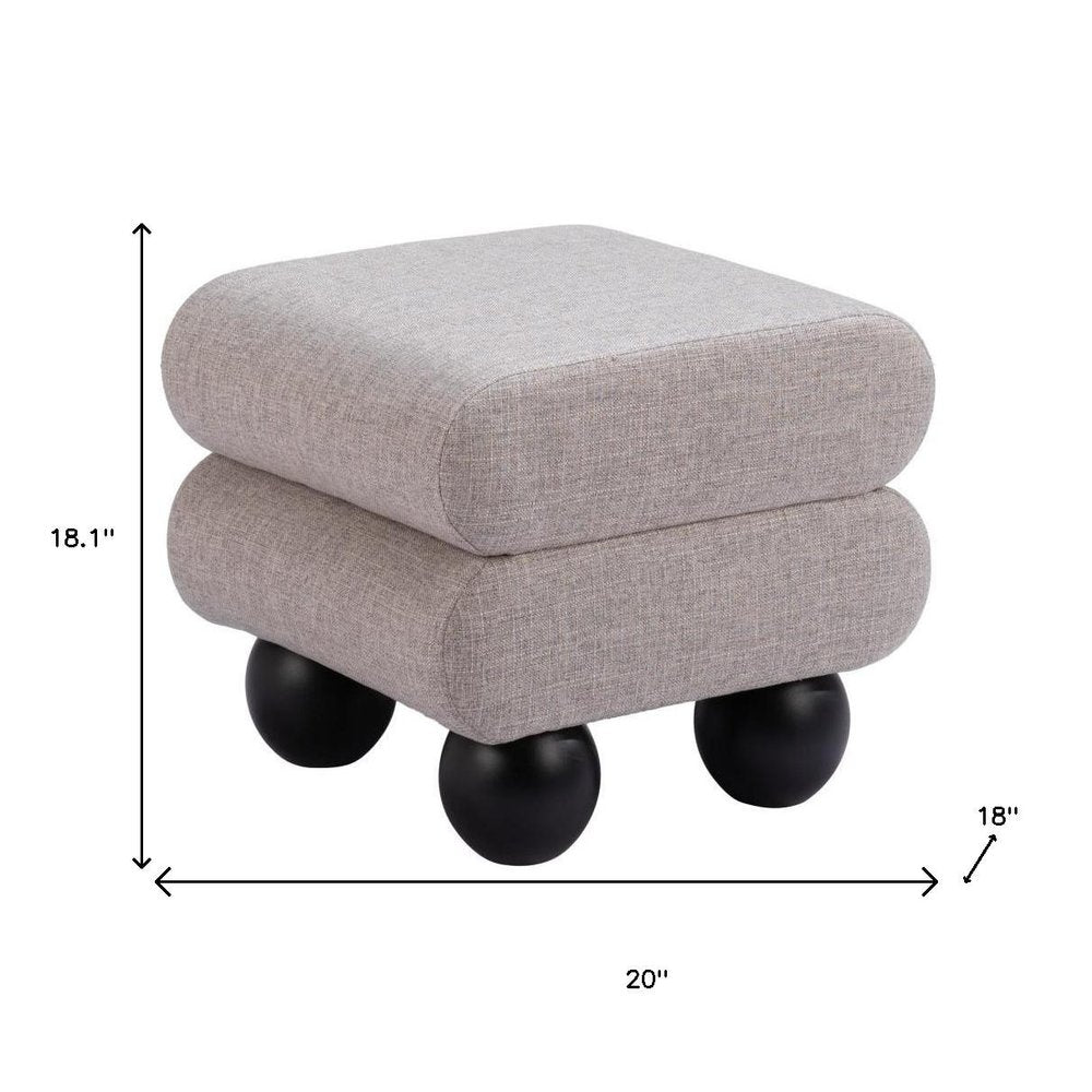 20" Gray and Black Manufactured Wood and Upholstery Ottoman HomeRoots