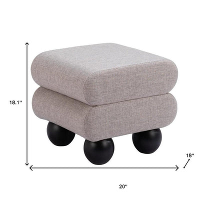 20" Gray and Black Manufactured Wood and Upholstery Ottoman HomeRoots