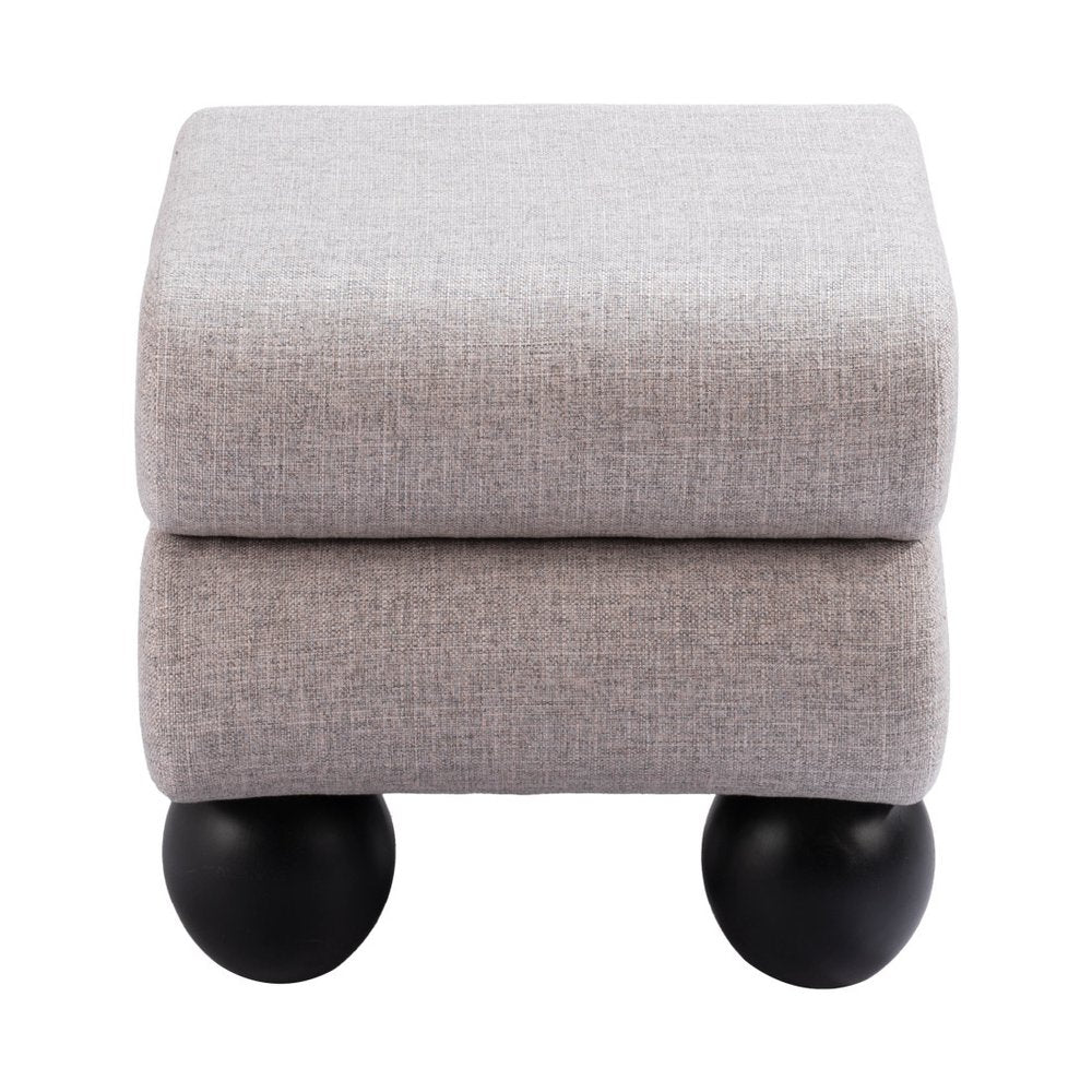 20" Gray and Black Manufactured Wood and Upholstery Ottoman HomeRoots