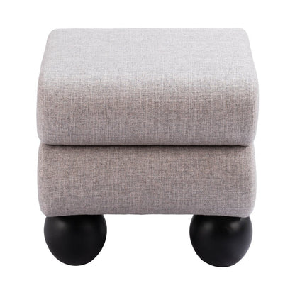 20" Gray and Black Manufactured Wood and Upholstery Ottoman HomeRoots
