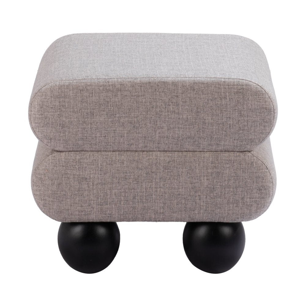 20" Gray and Black Manufactured Wood and Upholstery Ottoman — view 3