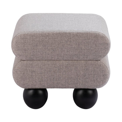 20" Gray and Black Manufactured Wood and Upholstery Ottoman HomeRoots