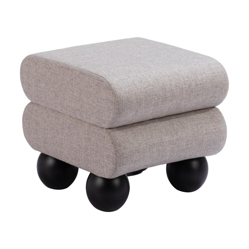 20" Gray and Black Manufactured Wood and Upholstery Ottoman HomeRoots