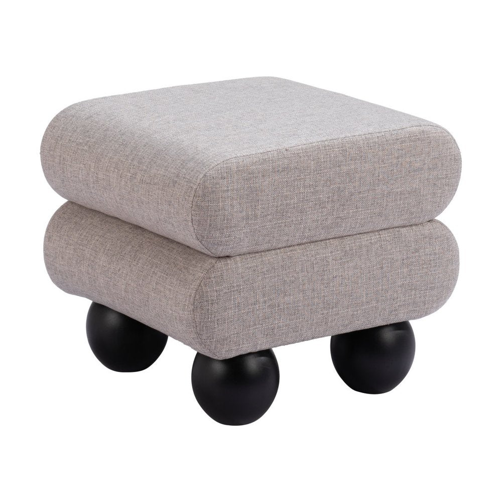 20" Gray and Black Manufactured Wood and Upholstery Ottoman — view 4