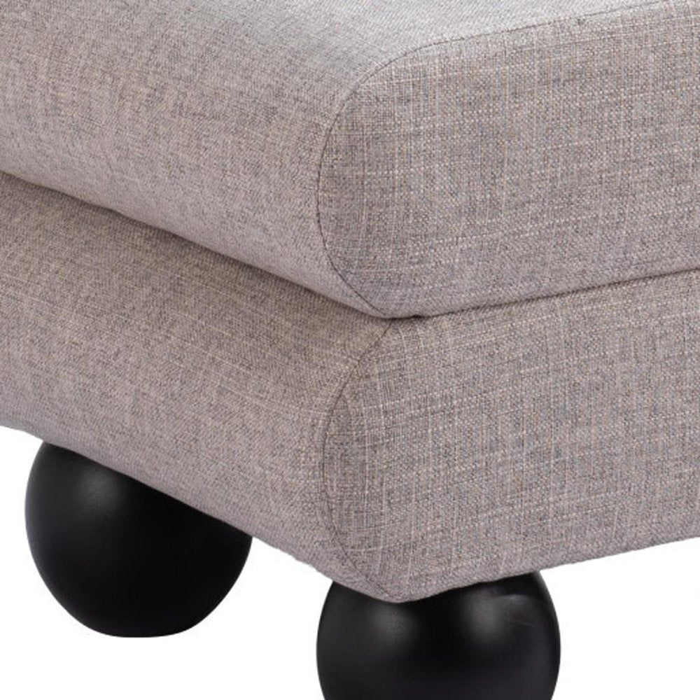 20" Gray and Black Manufactured Wood and Upholstery Ottoman — view 6