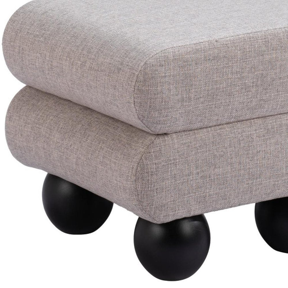 20" Gray and Black Manufactured Wood and Upholstery Ottoman HomeRoots